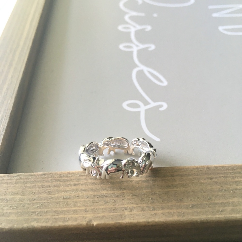 Elephant Band Ethnic Crafted Silver Ring - Picture 2 of 6